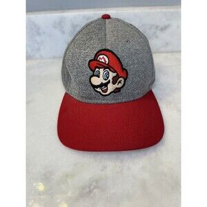 Nintendo Super Mario Red/ Gray Snapback Adjustable Hat Cap Acrylic Wool